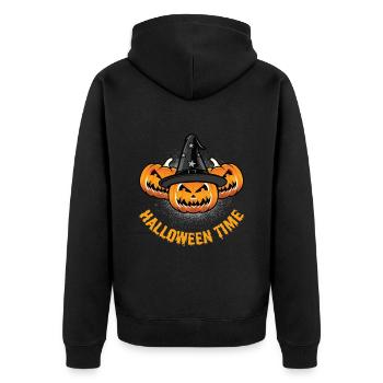 Effrayant halloween citrouille sorcières fantômes zombies - Veste à capuche bio Premium Unisexe - noir - Dos - Nico (187cm)
