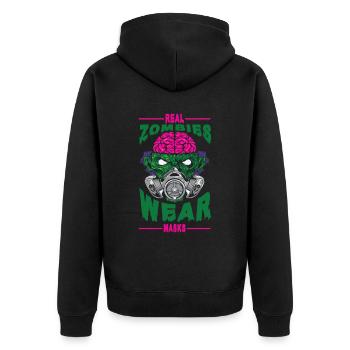 Effrayant halloween citrouille sorcières fantômes zombies - Veste à capuche bio Premium Unisexe - noir - Dos - Nico (187cm)