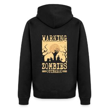 Effrayant halloween citrouille sorcières fantômes zombies - Veste à capuche bio Premium Unisexe - noir - Dos - Nico (187cm)