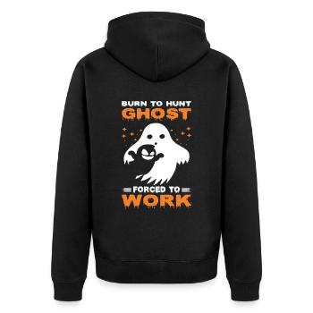 Effrayant halloween citrouille sorcières fantômes zombies - Veste à capuche bio Premium Unisexe - noir - Dos - Nico (187cm)