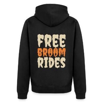Gruselig Halloween Kürbis Hexen Zombie Gespenster - Unisex Premium Bio Zip Hoodie - Schwarz - Hinten - Nico (187cm)