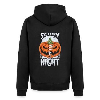 Effrayant halloween citrouille sorcières fantômes zombies - Veste à capuche bio Premium Unisexe - noir - Dos - Nico (187cm)