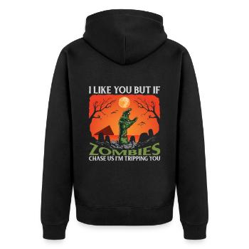 Effrayant halloween citrouille sorcières fantômes zombies - Veste à capuche bio Premium Unisexe - noir - Dos - Nico (187cm)
