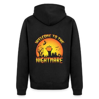 Effrayant halloween citrouille sorcières fantômes zombies - Veste à capuche bio Premium Unisexe - noir - Dos - Nico (187cm)