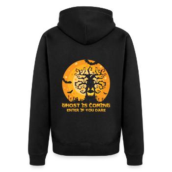 Effrayant halloween citrouille sorcières fantômes zombies - Veste à capuche bio Premium Unisexe - noir - Dos - Nico (187cm)