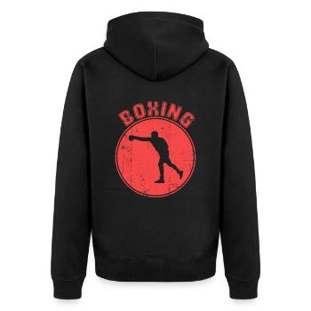 Boxe - Veste à capuche bio Premium Unisexe - noir - Dos - Nico (187cm)