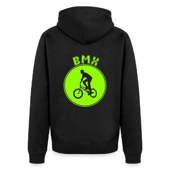bmx - Unisex Premium Organic Zip Hoodie - black - Back - Nico (187cm)