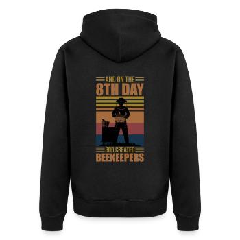 Bees honey bee beekeeper beekeeper gift - Unisex Premium Organic Zip Hoodie - black - Back - Nico (187cm)