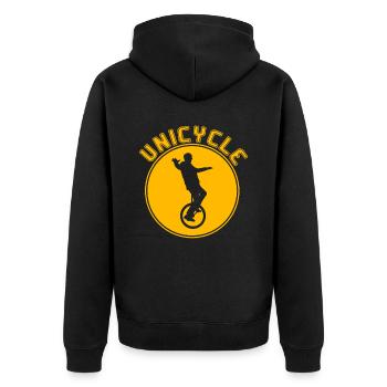 Unicycling - Unisex Premium Organic Zip Hoodie - black - Back - Nico (187cm)