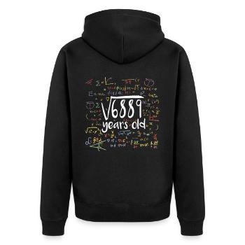 Square Root of 6889 Math Nerd 83rd Birthday - Unisex Premium Organic Zip Hoodie - black - Back - Nico (187cm)