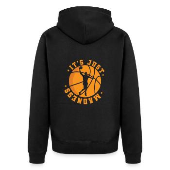 It's Just Madness Basketball Ballsport USA - Unisex Premium Organic Zip Hoodie - black - Back - Nico (187cm)