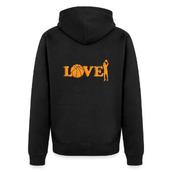 Love Basketball Ball Sports Amérique États-Unis - Veste à capuche bio Premium Unisexe - noir - Dos - Nico (187cm)