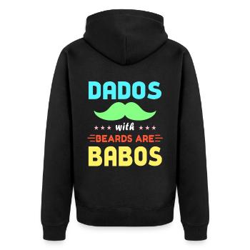 Muchas Grande Pa Daddy Oldie Dados with beards are - Unisex Premium Organic Zip Hoodie - black - Back - Nico (187cm)
