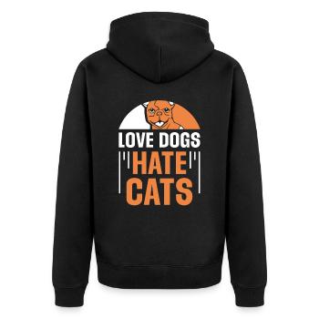 Chers chiens Détestez les chats Puppy Lover Dog - Veste à capuche bio Premium Unisexe - noir - Dos - Nico (187cm)