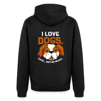 Ich Liebe Hunde Katzen Nicht So Sehr Hund Welpe - Unisex Premium Bio Zip Hoodie - Schwarz - Hinten - Nico (187cm)