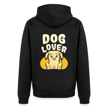 Amoureux des chiens Amoureux des chiens chiots dictons - Veste à capuche bio Premium Unisexe - noir - Dos - Nico (187cm)