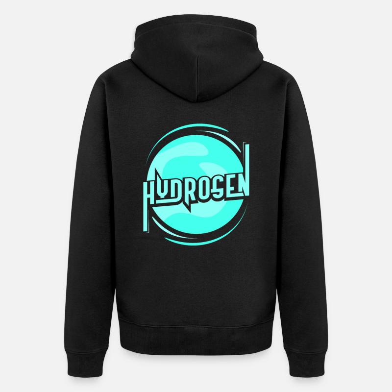 Wasserstoff Energie Element Hydrogen - Unisex Premium Bio Zip Hoodie - Schwarz