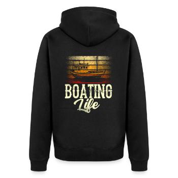 Boating Life Yacht Sailboat Boat Ship - Unisex Premium Organic Zip Hoodie - black - Back - Nico (187cm)