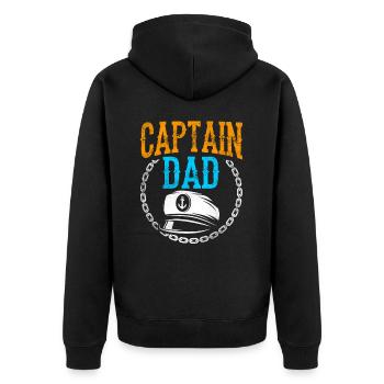 Capitaine Papa Bateau Bateau Bateau Voilier - Veste à capuche bio Premium Unisexe - noir - Dos - Nico (187cm)