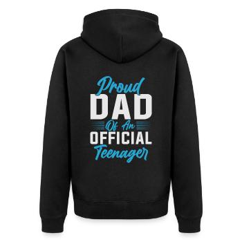 Fier père d’un père adolescent officiel - Veste à capuche bio Premium Unisexe - noir - Dos - Nico (187cm)