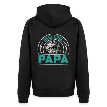 Roll Cool Dad Design Pour Un - Veste à capuche bio Premium Unisexe - noir - Dos - Nico (187cm)