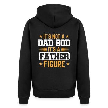 Es Ist Kein Dad Bod, Es Ist Eine Vaterfigur Daddy - Unisex Premium Bio Zip Hoodie - Schwarz - Hinten - Nico (187cm)