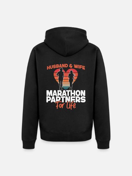 Running Runner Half Marathon - Unisex Premium Organic Zip Hoodie - black