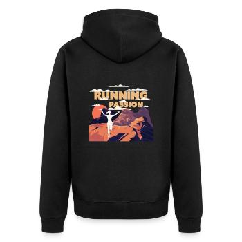 Marathon, Trailrunning Passion - Veste à capuche bio Premium Unisexe - noir - Dos - Nico (187cm)