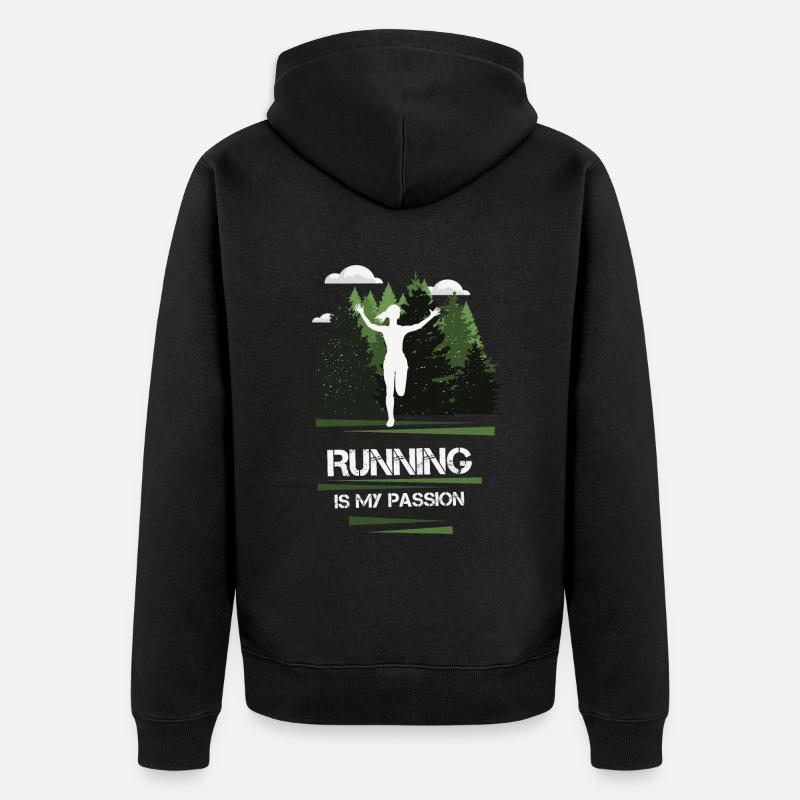 Marathon, Trailrunning Passion - Veste à capuche bio Premium Unisexe - noir