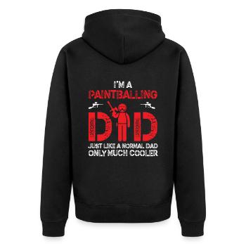 Paintballing Dad Paintball Player Paintballer - Unisex Premium Organic Zip Hoodie - black - Back - Nico (187cm)