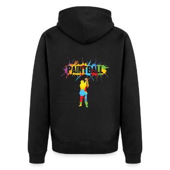Paintball Paintballing Paintballer - Unisex Premium Organic Zip Hoodie - black - Back - Nico (187cm)