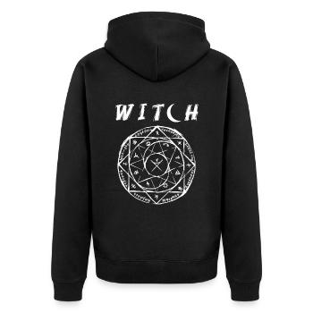 Witch Symbol Witchcraft Coven Witches Wicca - Unisex Premium Organic Zip Hoodie - black - Back - Nico (187cm)