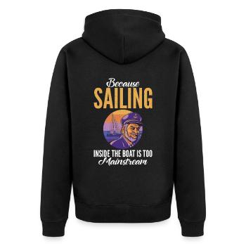 Catamaran sailing - Unisex Premium Organic Zip Hoodie - black - Back - Nico (187cm)