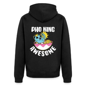 Pho King Awesome Pho Gift - Unisex Premium Organic Zip Hoodie - black - Back - Nico (187cm)