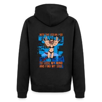Tauchen Freitauchen Freitaucher Apnoe Geschenk - Unisex Premium Bio Zip Hoodie - Schwarz - Hinten - Nico (187cm)