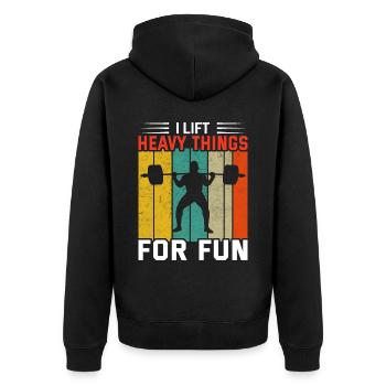 Idée de cadeau de bodybuilder d'haltérophilie haltérophile - Veste à capuche bio Premium Unisexe - noir - Dos - Nico (187cm)