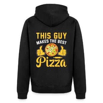 Conception de pizza pour les pizzaïolos et les amateurs de pizza - Veste à capuche bio Premium Unisexe - noir - Dos - Nico (187cm)