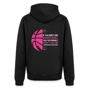 Dictons de basket-ball amusants pour les joueurs de basket-ball - Veste à capuche bio Premium Unisexe - noir - Dos - Nico (187cm)