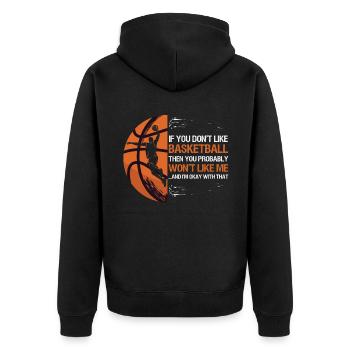 Dictons de basket-ball amusants pour les joueurs de basket-ball - Veste à capuche bio Premium Unisexe - noir - Dos - Nico (187cm)