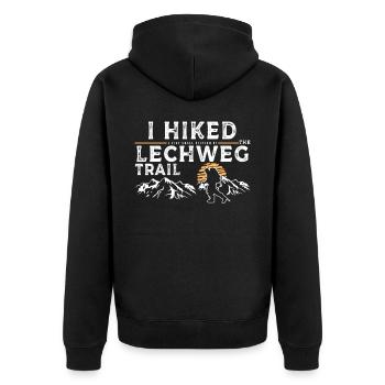 Hiking - Lechweg Trail - Unisex Premium Organic Zip Hoodie - black - Back - Nico (187cm)