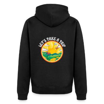 Hippie Peace Flower Power Amour Paix Cadeau - Veste à capuche bio Premium Unisexe - noir - Dos - Nico (187cm)