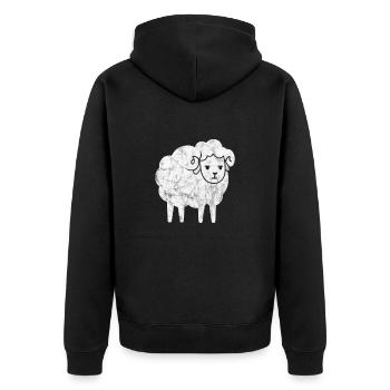 Sheep Sheep Farm Animal Sheep Goat Gift - Unisex Premium Organic Zip Hoodie - black - Back - Nico (187cm)