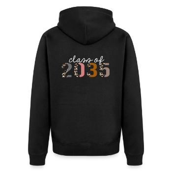 classe de 2035 Leopard Print Funny Gift - Veste à capuche bio Premium Unisexe - noir - Dos - Nico (187cm)
