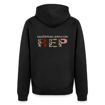 Service à la clientèle Représentant Leopard Print Drôle cadeau - Veste à capuche bio Premium Unisexe - noir - Dos - Nico (187cm)