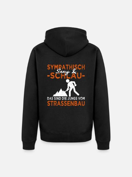 Strassenbauer - Strassenbau - Bauarbeiter - Unisex Premium Bio Zip Hoodie - Schwarz