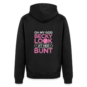 Softball Spieler Baseball Sport Pitcher Geschenk - Unisex Premium Bio Zip Hoodie - Schwarz - Hinten - Nico (187cm)