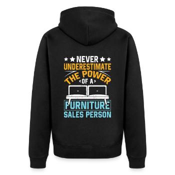 Vendeur de meubles Vendeur Vendeur Emploi - Veste à capuche bio Premium Unisexe - noir - Dos - Nico (187cm)