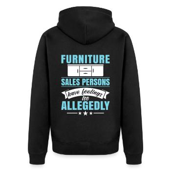 Les vendeurs de meubles ont aussi des sentiments - Veste à capuche bio Premium Unisexe - noir - Dos - Nico (187cm)