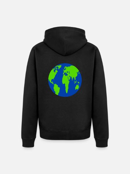 Klimaschutz Unsere Mudda Klimawandel - Unisex Premium Bio Zip Hoodie - Schwarz