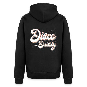 Retro Disco Daddy, 60s 70s 80s 90 Party Costume - Unisex Premium Organic Zip Hoodie - black - Back - Nico (187cm)